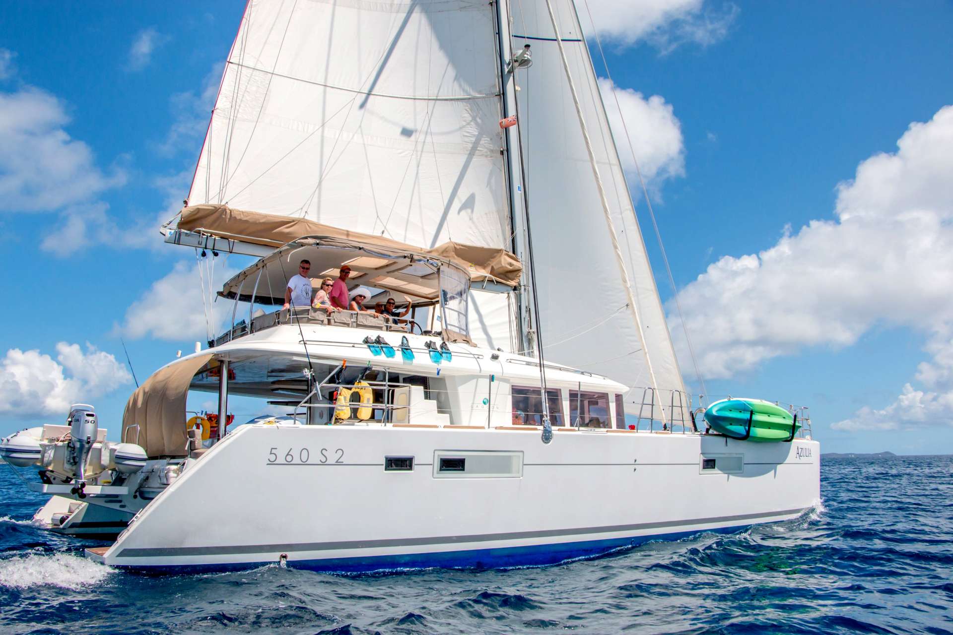 Chartered yacht in the ocean