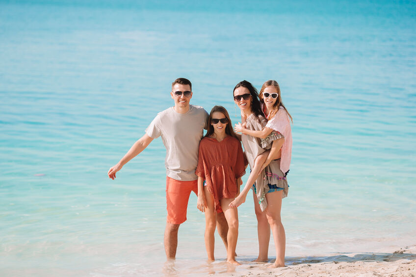 Family vacation on the beach