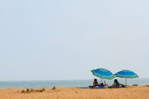 Family Vacationing on a Beach