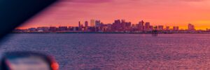 Boston skyline and harbor view