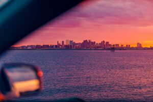 Boston skyline and harbor view