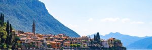 street view of varenna town in como lake in the province of lecco in the italian region lombardy